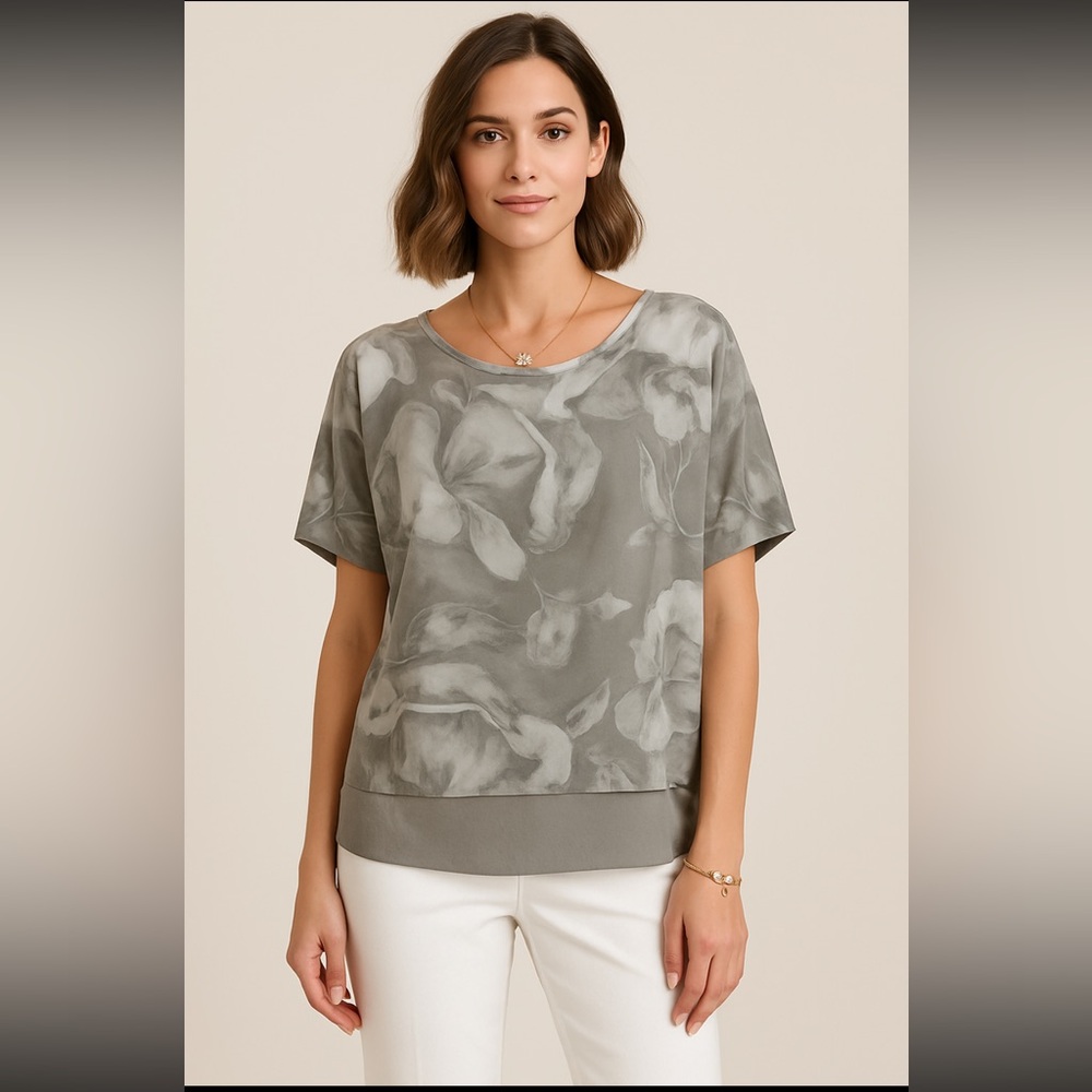 Chico's double layered poncho blouse